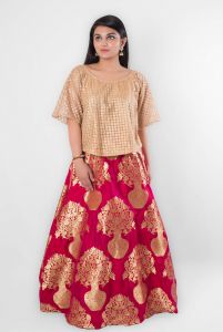 Classic Red Gold Top & Lehenga