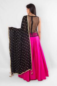 Pink & Black Lehenga Choli Set