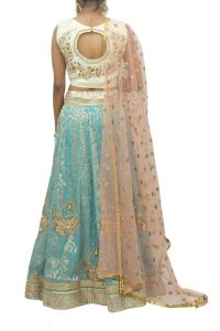 White & Blue Hues Lehenga Choli Set